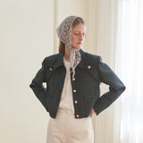 [LINE] Tweed Line Jacket (Navy) (6696308441206)