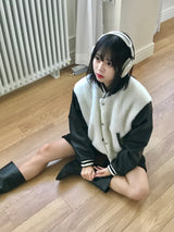 Blando fleece varsity jacket