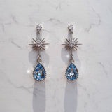 Starry Teardrops Earring - Light Sapphire
