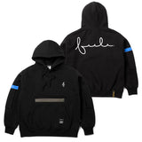 ジッパーオーバーサイズヘビースウェットフーディー/22 ZIPPER OVERSIZED HEAVY SWEAT HOODIE WHITE MELANGE / BLACK