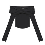 オフザショルダーアイレットレースロングスリーブ