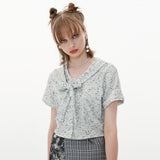 Ribbon Tweed Shirt [White] (6592695566454)