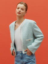 Tweed classic jacket - Mint (6682220789878)