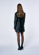 BLACK OVERSIZED VEGAN LEATHER JACKET ₩229,000 (6624221528182)