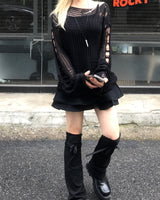 ビンテージパンクダメージロングニットウェア