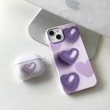 パープル - ハートポップ! AirPods ケース_マット