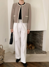 [SHOPPERMADE] Mood No Collar Round Jacket (2color)