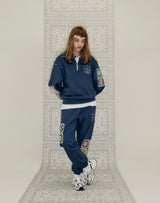 GRANNY SQUARE SWEATPANTS NAVY (6691425812598)