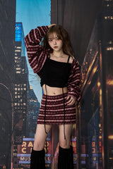 クロシェニットスカート / CROCHET KNIT SK (BURGUNDY)