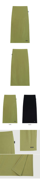 HIDE Slit Band Long Skirt (Black) (6570965958774)