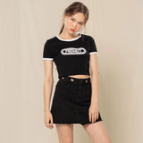 アイレットデニムスカート / EYELET DENIM SKIRT (BLACK)