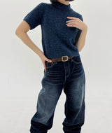 クラックディープダークブルーパンツ / No.520 Crack deep dark blue pants