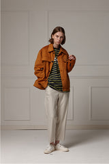 Suede wide pocket jacket - Camel (4622119534710)