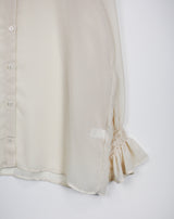 ダスティーシースルーラッフルシャツ / Dusty See-through Ruffle Shirt (3color)