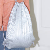 GLOSSY QUILTING STRING BAG_SILVER