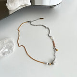 fx Stainless Steel Titanium Combination Mix Ball Heart Kitch Unique y2k Hip Necklace
