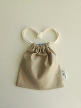 Two tone string pouch - beige M