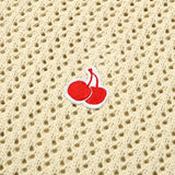 スモールチェリーニット半袖Tシャツ / UNI SMALL CHERRY SHORT SLEEVED KNIT KS [BEIGE]