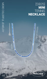 ブルーミニテニスネックレス/[S925] Blue Mini Tennis Necklace (white silver)