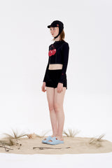 ビッグチェリークロップラッシュガード / BIG CHERRY CROP RASHGUARD [BLACK]