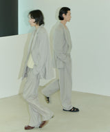 UNISEX PINTUCK STITCH WIDE PANTS W - LIGHT BEIGE (6689418150006)