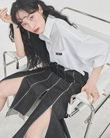ROUGH DENIM SKIRT (6628189208694)
