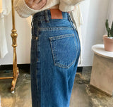 セミワイドフィットデニムパンツ/SEMI WIDE FIT BLUE + WHITE DENIM PANTS [17724]