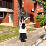 fringe mini backpack (black)