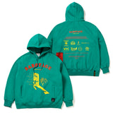 SABOTAGE OVERSIZED HEAVY SWEAT HOODIE EMERALD / BLACK (6621939171446)