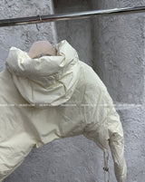 reversible duck down double-sided crop padded coat