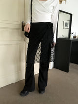 Hisa Lace Layered Midi Wrap Skirt