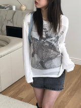 Paisley graphic r-neck T 