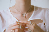 [MADE] Ribbon bold necklace (silver)