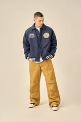 OVER PATCH PADDED BLOUSON - BLUE