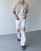 ミュファダメージカッティングデニム / MG617 Mufa Damage Cutting Denim (2 colors)
