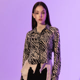 Zebra Silky Shirts (BEIGE)