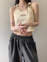 ロモンデイリーバンディングストリングコットンロングワイドパンツ / Romon Daily Banding String Cotton Long Wide Pants