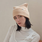 VA Label Square Beanie / Beige