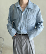 Extended Sleeve Flap Pocket Shirt(3 color) (6595314188406)