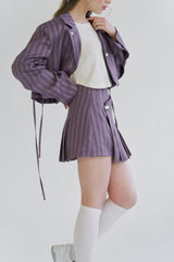 プリーツラップスカート / PLEATS WRAP SK (PURPLE)
