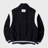 WOOL BLENDED VARSITY PADDING JACKET (NAVY) (6627481419894)