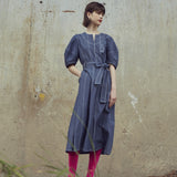 サマーデニムステッチドレス/[LINE] Summer Denim Stitch Dress