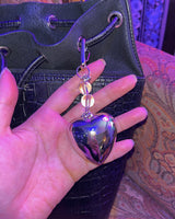 Pierced plumpy heart keychain