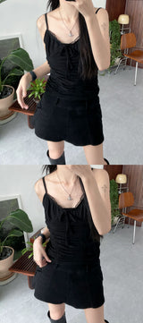 レースシャーリングビスチェ / Lace shirring bustier (4 colors)