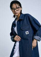 POCKET WASHING DENIM SHIRT_BLUE