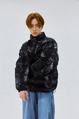REVERSIBLE DOWN PADDING JUMPER  BLACK/DOT CAMO