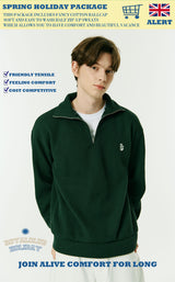 ハーフジップアップニットスウェットシャツ/HALF ZIP UP KNIT SWEATSHIRTS GREEN