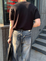 ロエミニマルリネンラウンド半袖ニット/Roe Minimal Short-Sleeved Linen Round Knitwear (9 colors)
