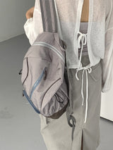 カマン配色ジッパースポーティバックパック/Kaman Contrast Zipper Sporty Backpack