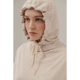 プリーツフードジャージードレス / PLEATS HOOD JERSEY DRESS_OATMEAL